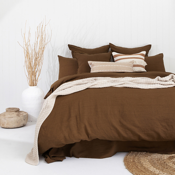 Bambury Super King Bed Linen Quilt Cover Set Hazel Soft Woven Home