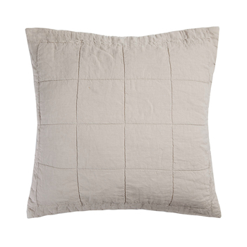 Bambury Home Living Linen Quilted Euro Pillow Sham Pebble Woven