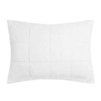 Bambury Home Living Decor Linen Quilted Pillow Sham Ivory Woven
