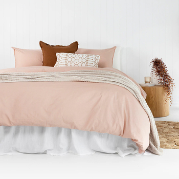 Bambury Temple Queen Bed Quilt Cover Set Organic Cotton Rosewater