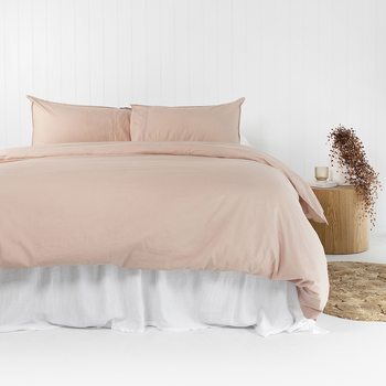 Bambury Single Bed Temple Organic Cotton Quilt Cover Set Rosewater