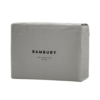 Bambury Size Queen Bed Temple Organic Cotton Sheet Set Grey Home Bedding