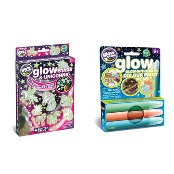 2pc Brainstorm Toys Glow In The Dark Stars/Unicorns and Paint Pens Set 6y+