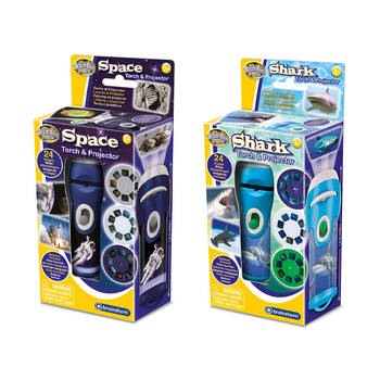 Brainstorm Toys Shark and Space Torch & Projector Kids/Childrens Toy Set 3y+