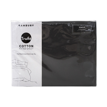 Bambury Size Double Bed Tru Fit Fitted Sheet Charcoal Home Bedding