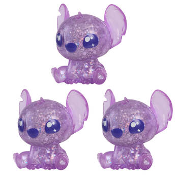 3PK Stitch Squish-A-Stitch Toy Glittery Blind Capsule Collectable Figure 3y+