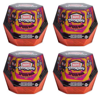 4PK Doorables Marvel Collectable Figures Spider-Verse Collector Capsule Display 5y+