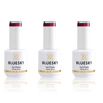 3PK Bluesky 80509 Red Baroness Gel Nail Polish Manicure Colour UV LED Lacquer 15ml