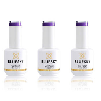 3PK Bluesky 80530 Purple Gel Nail Polish Manicure Colour UV LED Lacquer 15ml