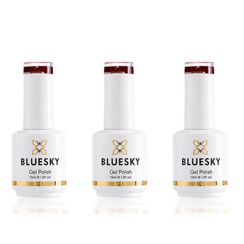 3PK Bluesky 80631 Gel Nail Polish Glitter Garnet Manicure Colour Laquer 15ml
