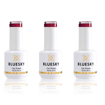 3PK Bluesky Gel Polish Red Star Nail Manicure/Pedicure Colour UV LED Lacquer 15ml
