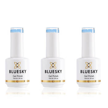 3PK Bluesky Gel Polish Sky Queen Nail Manicure/Pedicure Colour UV LED Lacquer 15ml