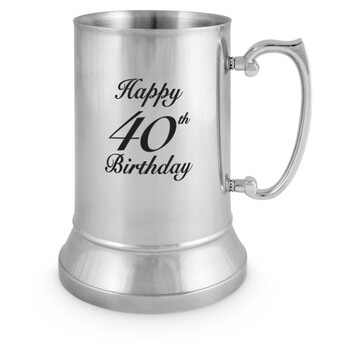 Beer Mug Happy 40th Birthday Stainless Steel 530ml