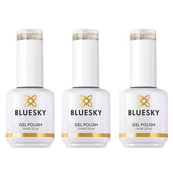 3PK Bluesky Gold Rush Gel Nail Polish Manicure/Pedicure Colour UV LED Lacquer 15ml