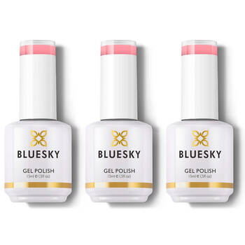 3PK Bluesky A097 Pink Glow Gel Polish Nail Manicure Colour UV LED Lacquer 15ml