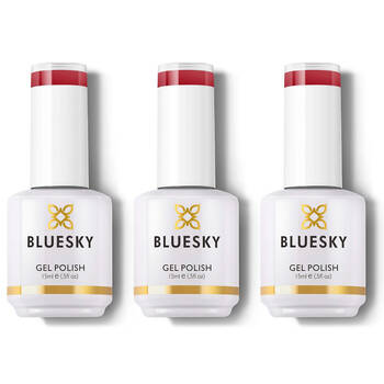 3PK Bluesky D160 Pillar Box Red Gel Polish Nail Manicure Colour UV LED Lacquer 15ml