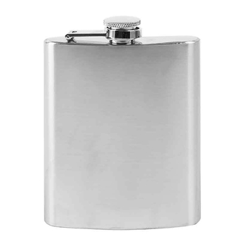 Hip Drinking Stainless Steel Flask Spirits Matte Silver 7oz/210ml