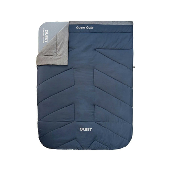 Quest 225cm Queen Camp Quilt Sleeping Blanket w/ Carry Bag - Blue