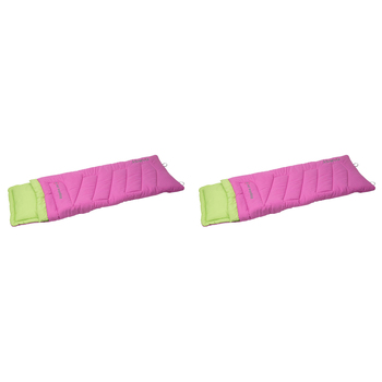 2PK Quest Outdoors Kids Ridgeline 0 Deg Sleeping Bag - Pink