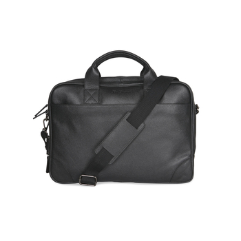 Ben Sherman Men's Leather Briefcase Satchel Messenger Bag - Black