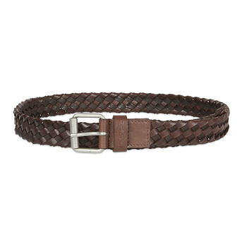 Ben Sherman Men's Woven Leather Belt S/30-32" Brown