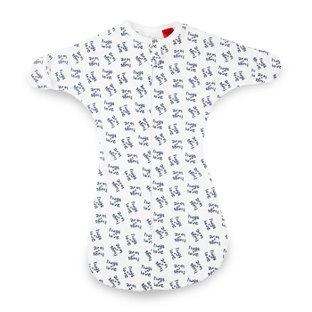 Baby Studio All-In-One Swaddlebag BCI Cotton 1.0 Tog Hugs = Love Size 3-9m