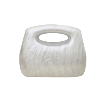 Culturesse Elka Artsy 19cm Resin Clutch Bag - Pearl White