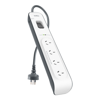 Belkin Surgemaster 2m 4-Outlet Surge Protector - White