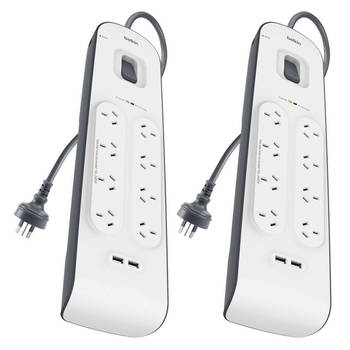 2x 2.4 A USB Charging 8-outlet Surge Protection Strip