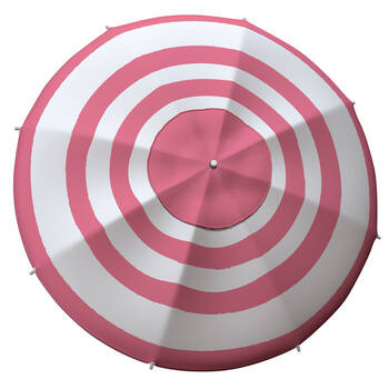 Mirage Outdoor Beach Canopy Umbrella w/ Carry Bag 2.4m Coral Stripes