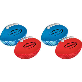 2x 2pc Mirage Mini Rugby Balls Kids Outdoor Water Toy Set Orange/Blue