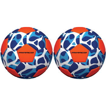 2PK Mirage Neoprene Soccer Ball Kids Outdoor Water Toy Blue/Orange