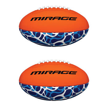 2PK Mirage Neoprene Footy Ball Kids Outdoor Water Toy Blue/Orange