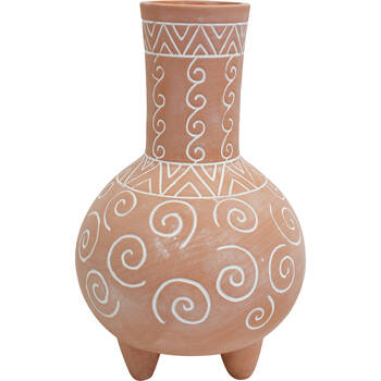 LVD Terracotta Vase Home/Room Tribal Boho Decor 25.8cm