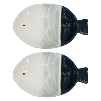 2PK LVD Fish Ceramic 27.5x16cm Plate Decorative Dish Tableware Large