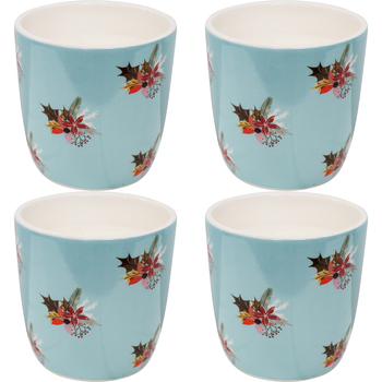 4PK LVD 10x10cm Ceramic Wax Candle Merry Christmas 1 Home Decor