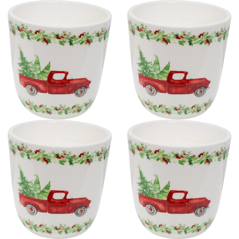 4PK LVD 10x10cm Ceramic Wax Candle Christmas Wishes 1 Home Decor