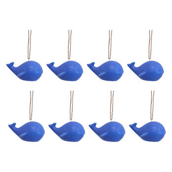 8PK LVD Ceramic Hanging Whale Home/Office Decor 11x6cm - Blue