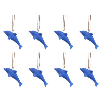 8PK LVD Ceramic Hanging Dolphin Home/Office Decor 11x6cm - Blue