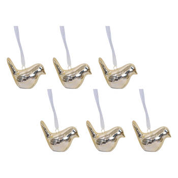 6PK LVD Ceramic Hanging Birdie Home/Office Decor 6x5cm - Gold
