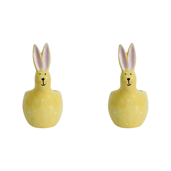 2PK LVD Ceramic Bunny Planter Sunshine Decorative Home Decor