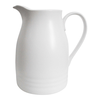 LVD Grove Bayleaf Ceramic 22cm Jug Pitcher Decorative Container - White