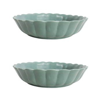 2PK LVD Belle Bayleaf 21.5cm Ceramic Coupe Bowl Round - Green