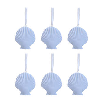 6PK LVD Ceramic Hanging Shell Home/Office Decor 8x6cm - Tidal
