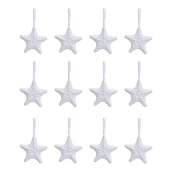 12PK LVD Ceramic Hanging Starfish Home/Living Room Decor 8x8cm - White