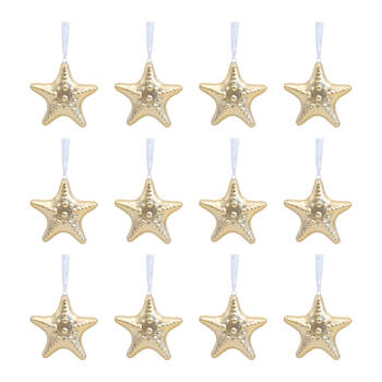 12PK LVD Ceramic Hanging Starfish Home/Living Room Decor 8x8cm - Gold