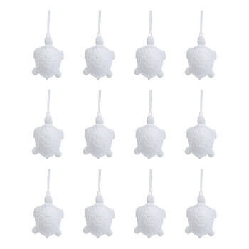12PK LVD Ceramic Hanging Turtle Home/Office Decor 8x5cm - White