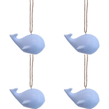4PK LVD Ceramic Hanging Whale Home/Office Decor 11x6cm - Tidal