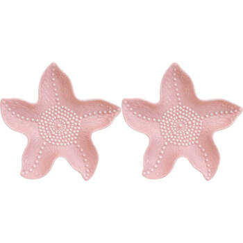 2PK LVD Starfish Plate Ceramic Home/Lounge Decor 16.5cm Nude