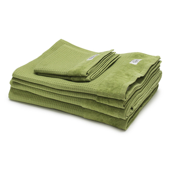 6pc Onkaparinga Mossman Cotton Bath/Face/Hand Towel Set - Tarragon